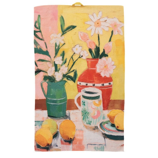 Printed Recycled Microfibre Two-Sided Tea Towel, 8 Styles