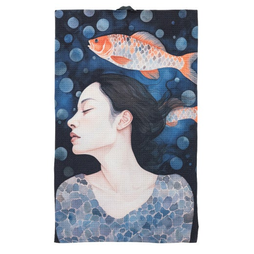 Printed Recycled Microfibre Two-Sided Tea Towel, 8 Styles