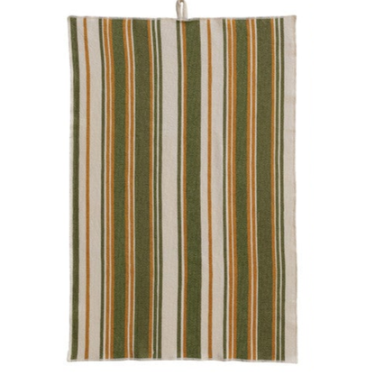 Cotton Printed Terry Cloth Tea Towel w/ Pattern/Stripes & Stitched Edge, 8 Styles