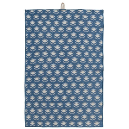 Cotton Printed Terry Cloth Tea Towel w/ Pattern/Stripes & Stitched Edge, 8 Styles
