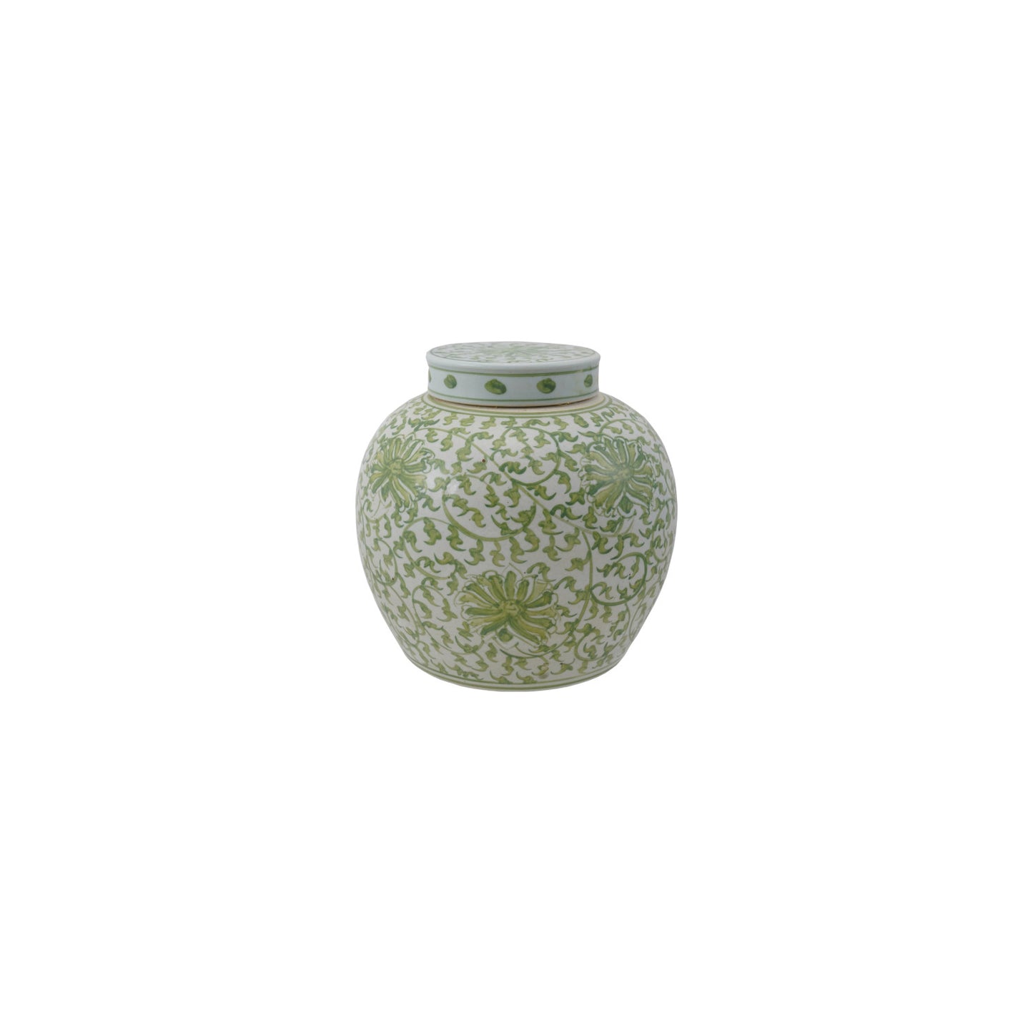 Stoneware Floral Ginger Jar