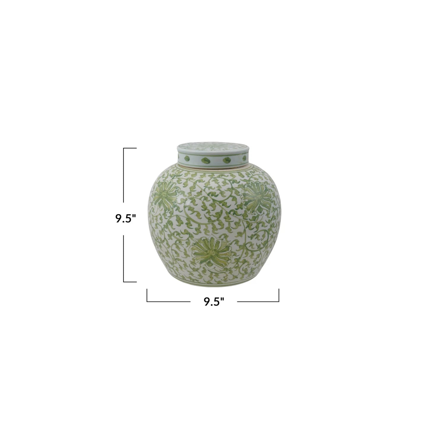 Stoneware Floral Ginger Jar