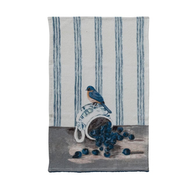 Bird Still Life Cotton Waffle Weave Tea Towel