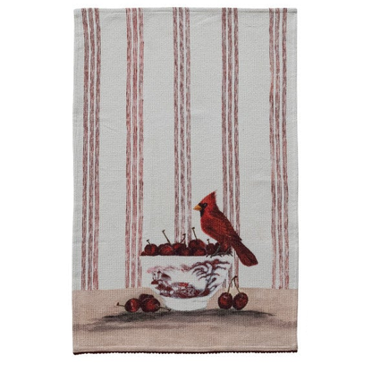 Bird Still Life Cotton Waffle Weave Tea Towel