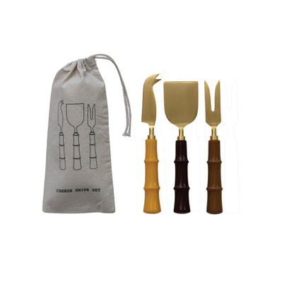Bamboo Handle Cheese Knife Set