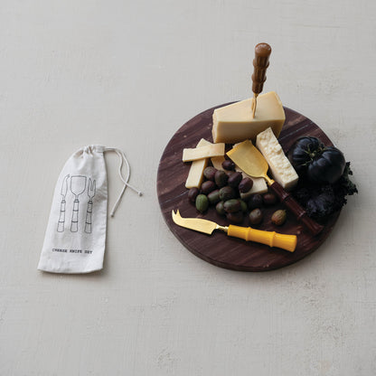Bamboo Handle Cheese Knife Set