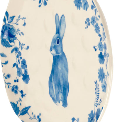 Blue Floral Rabbit Salad Plate