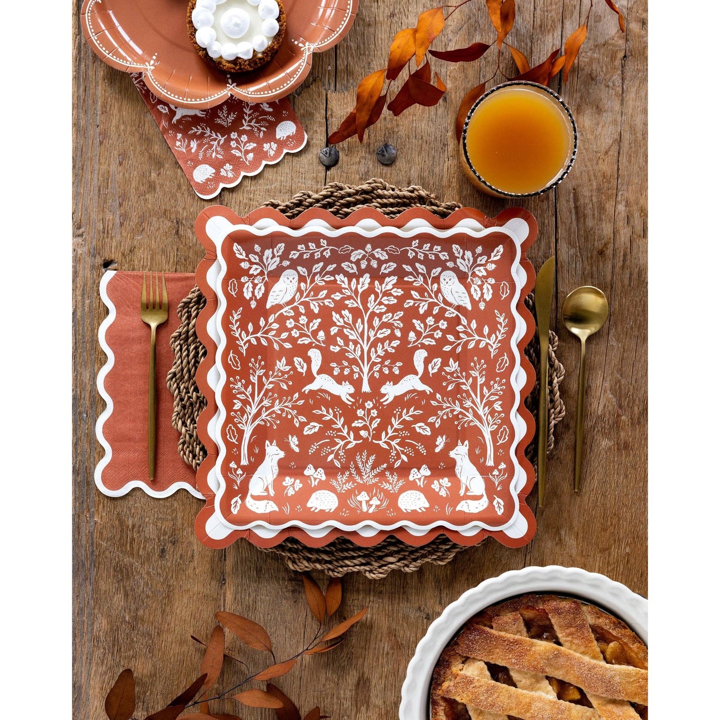 Rust Ric Rac Dinner Paper Napkins