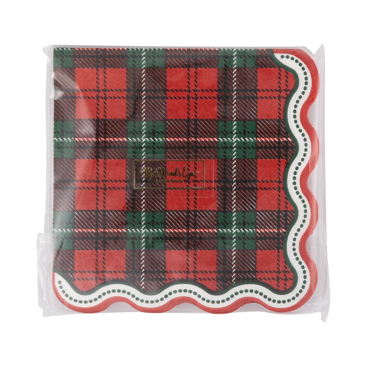 Plaid Dot Edge Cocktail Napkin