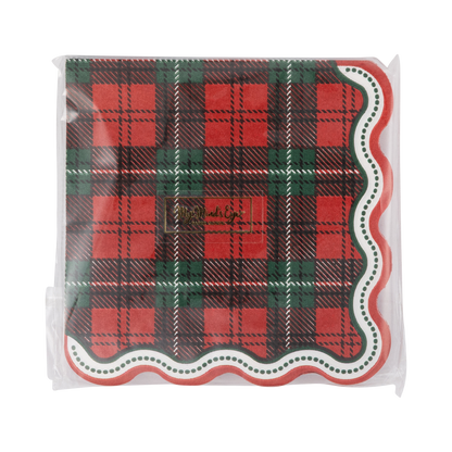 Plaid Dot Edge Cocktail Napkin
