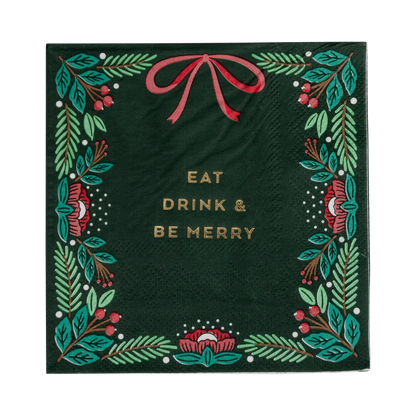 Eat Drink & Be Merry Cocktail Napkin