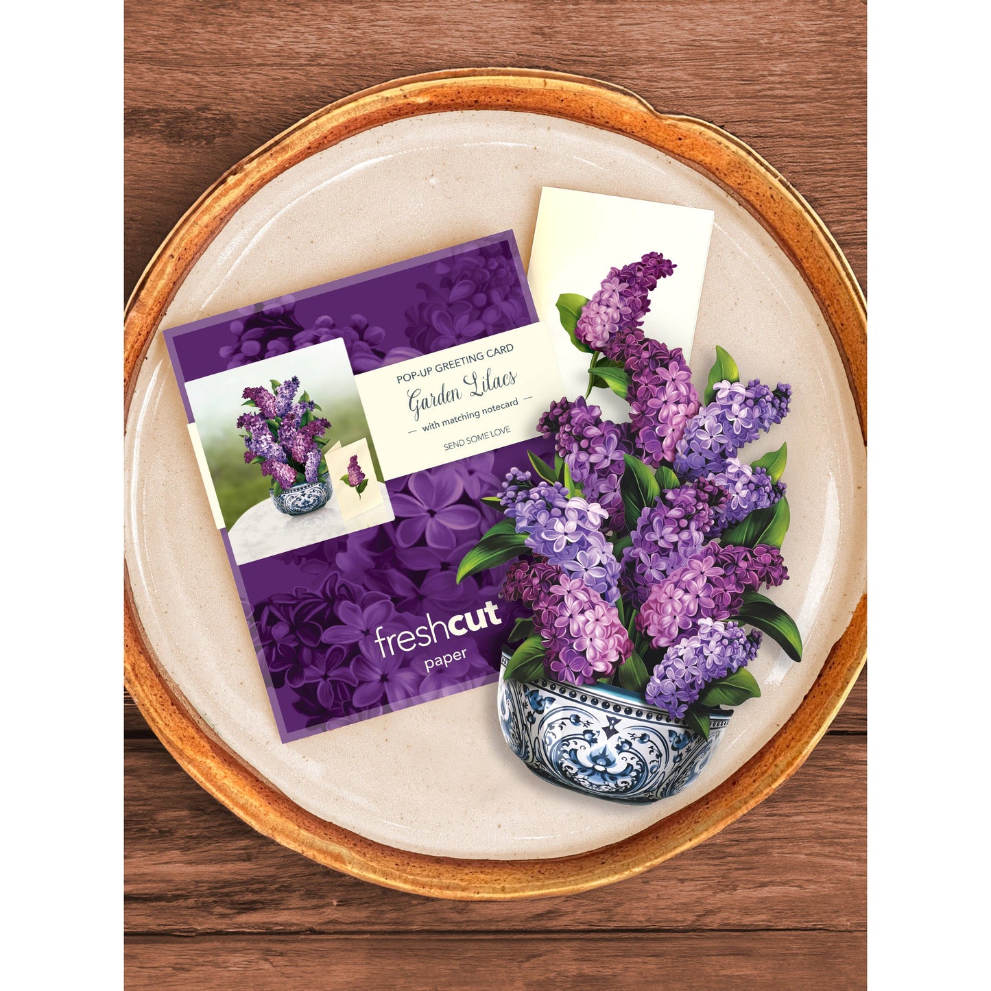 Lilac Garden Mini Pop Up Greeting Card