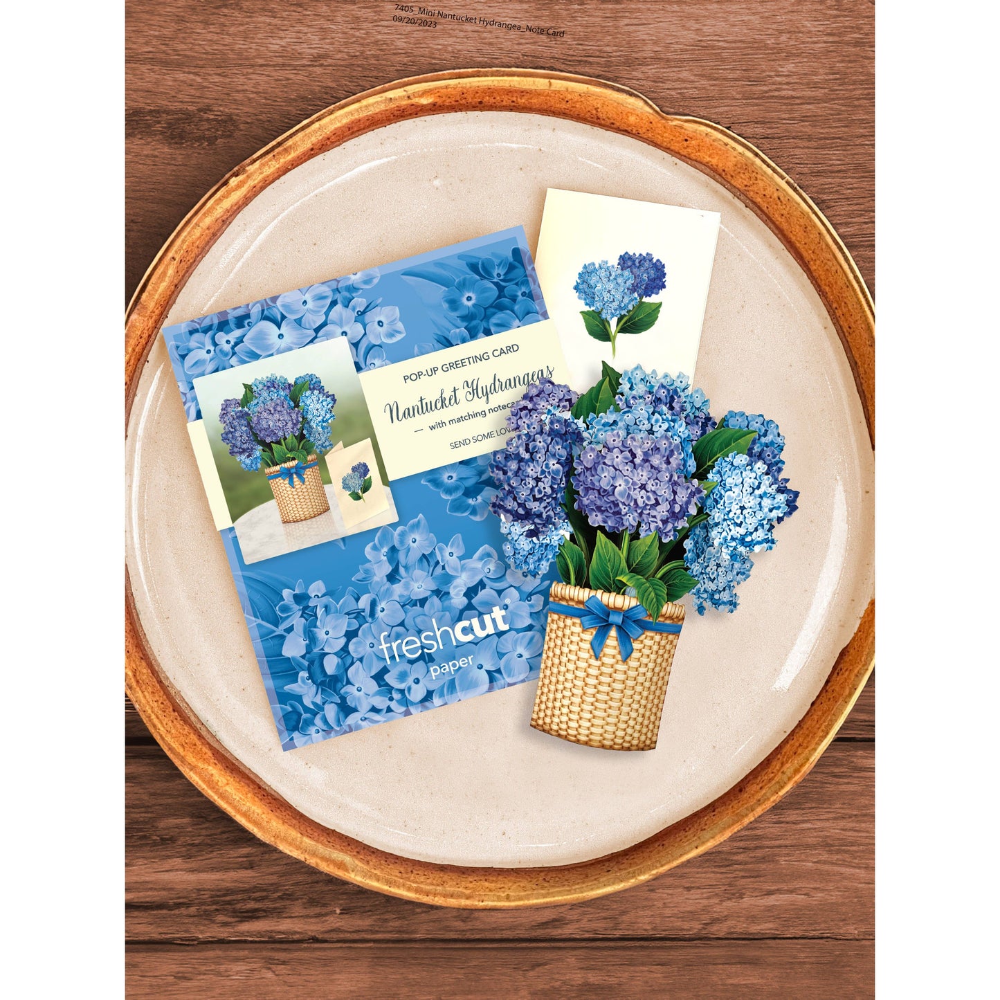 Nantucket Hydrangeas Mini Pop Up Greeting Card
