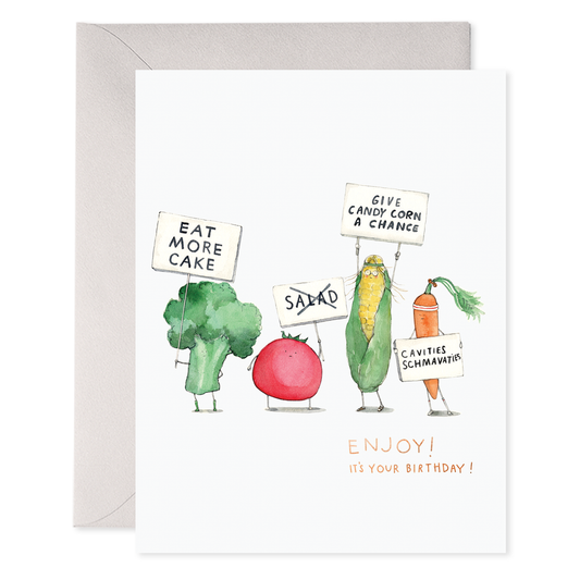 Veggie Strike | Vegetables Birthday Greeting Card