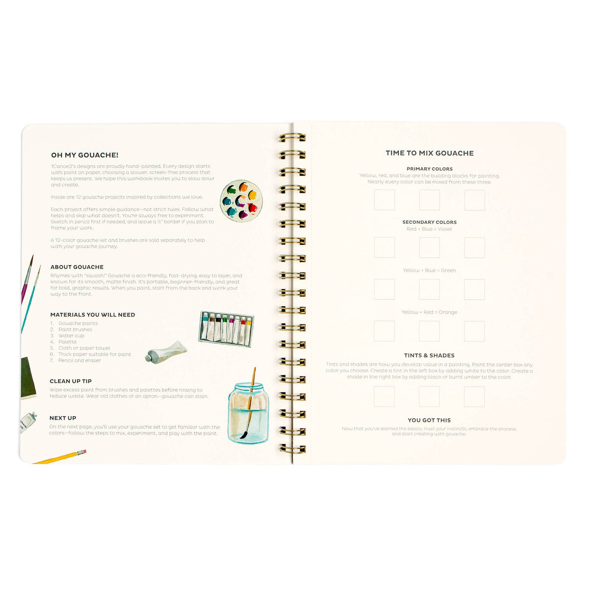 Flora & Fauna Learn-To-Paint Gouache Paint Book