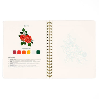 Florals Learn-To-Paint Gouache Paint Book
