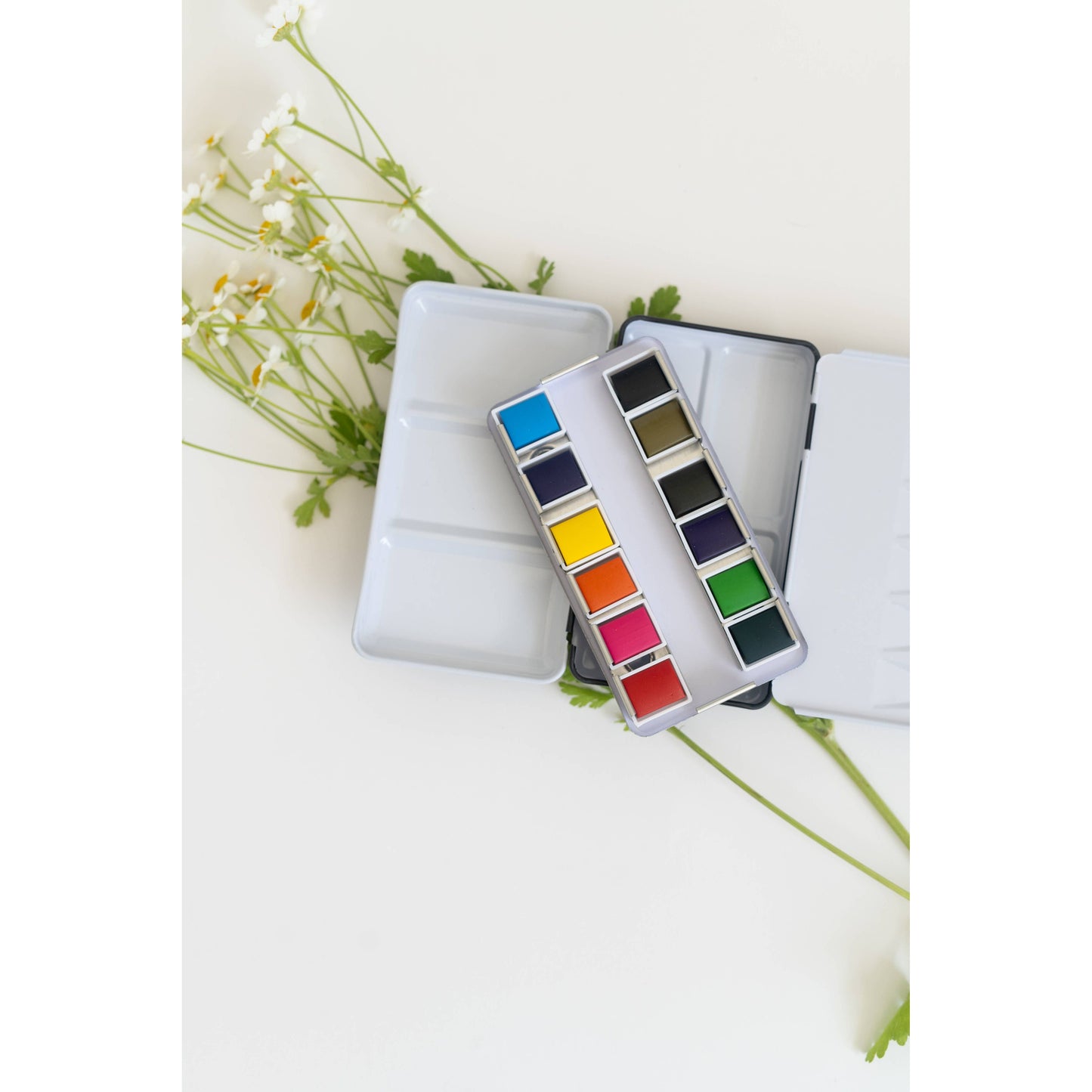 12 Color Mini-Travel Watercolor Paint Palette