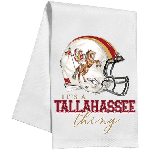 Tallahassee Thing Maroon Gold Chief Horse Kitchen Towel