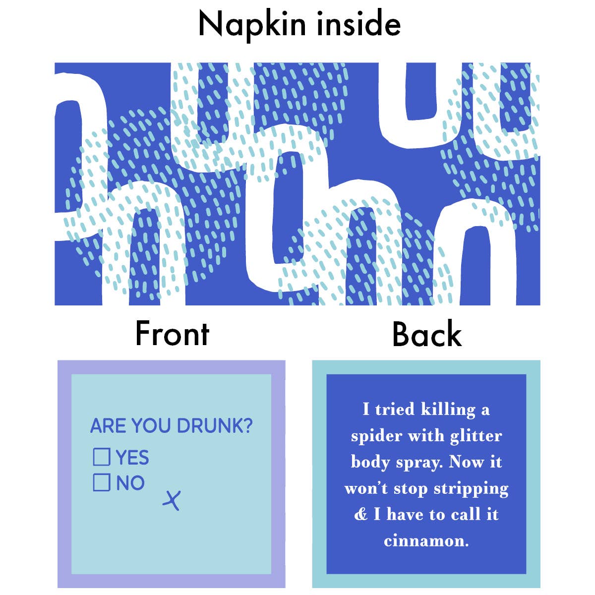 NAPKIN Life Is Short | Funny Party Gift | Cocktail Napkin