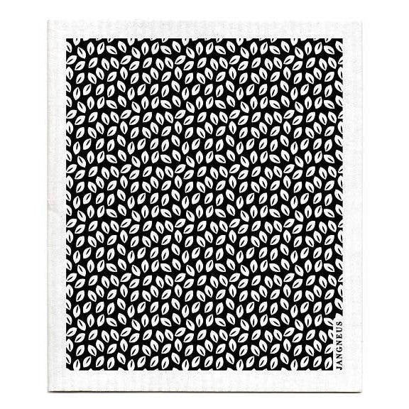 Swedish Dishcloth - Mini Leaves - Black