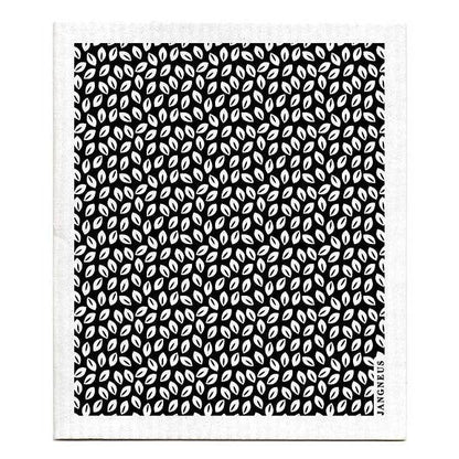 Swedish Dishcloth - Mini Leaves - Black