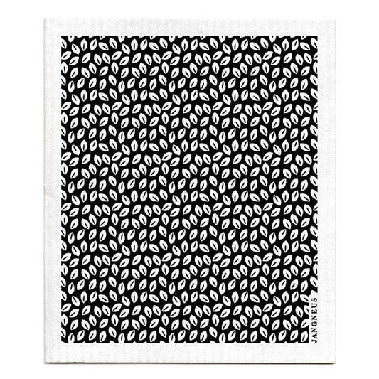 Swedish Dishcloth - Mini Leaves - Black