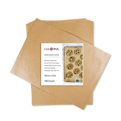USA Pan Natural Unbleached Parchment Paper Sheets (100 Count