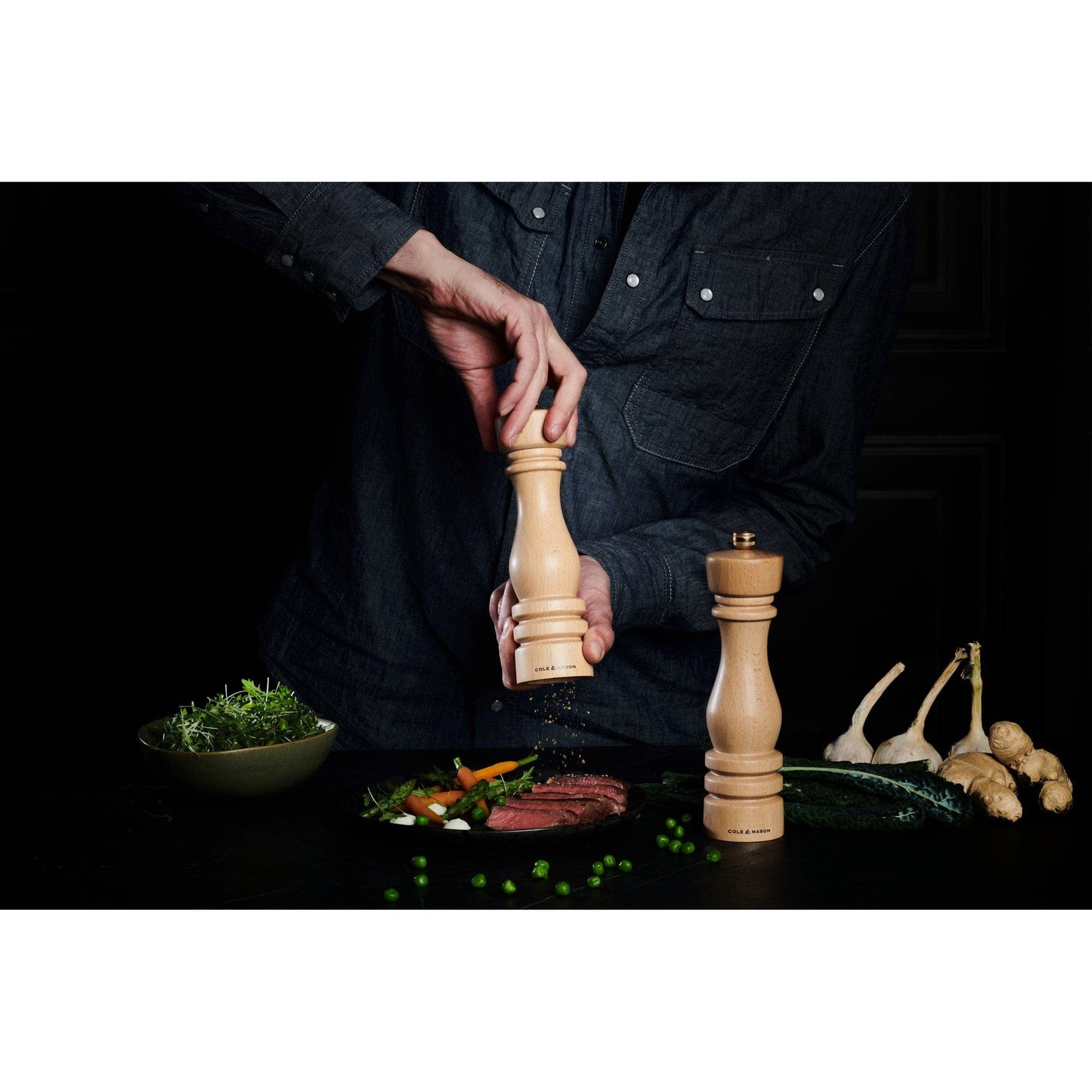 Cole & Mason London Natural Beech Salt & Pepper Mills