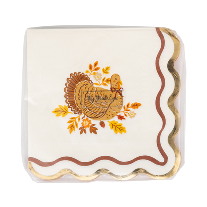 Harvest Turkey Cocktail Paper Napkins