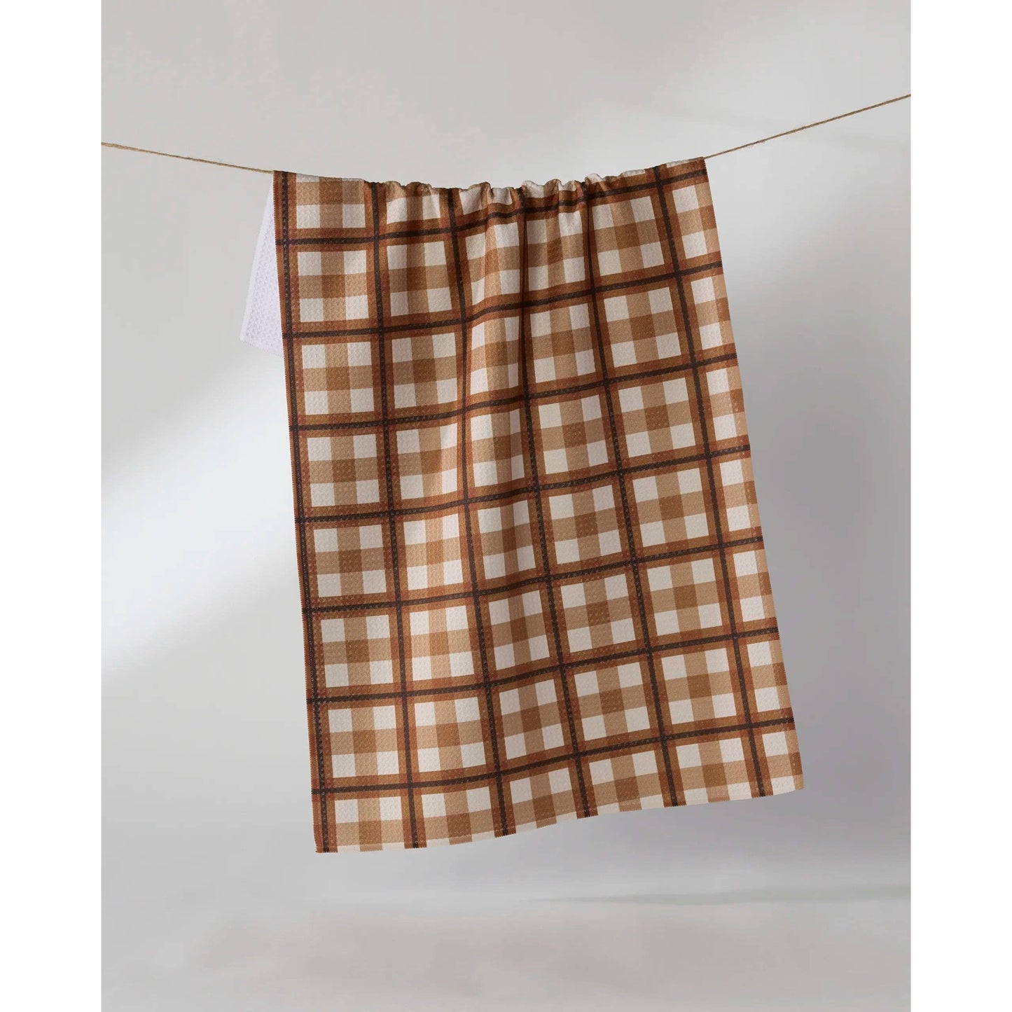 Rich Cocoa Geometry Tea Towel