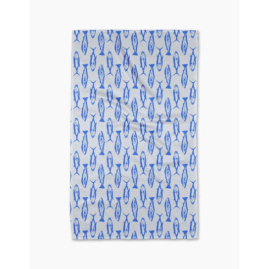 Coastal Catch Geometry Kitchen Tea Towel