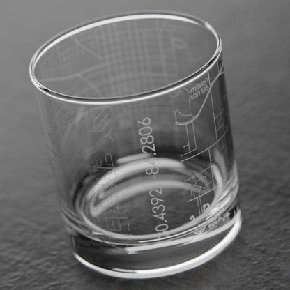 Tallahassee FL Map Rocks Whiskey Glass