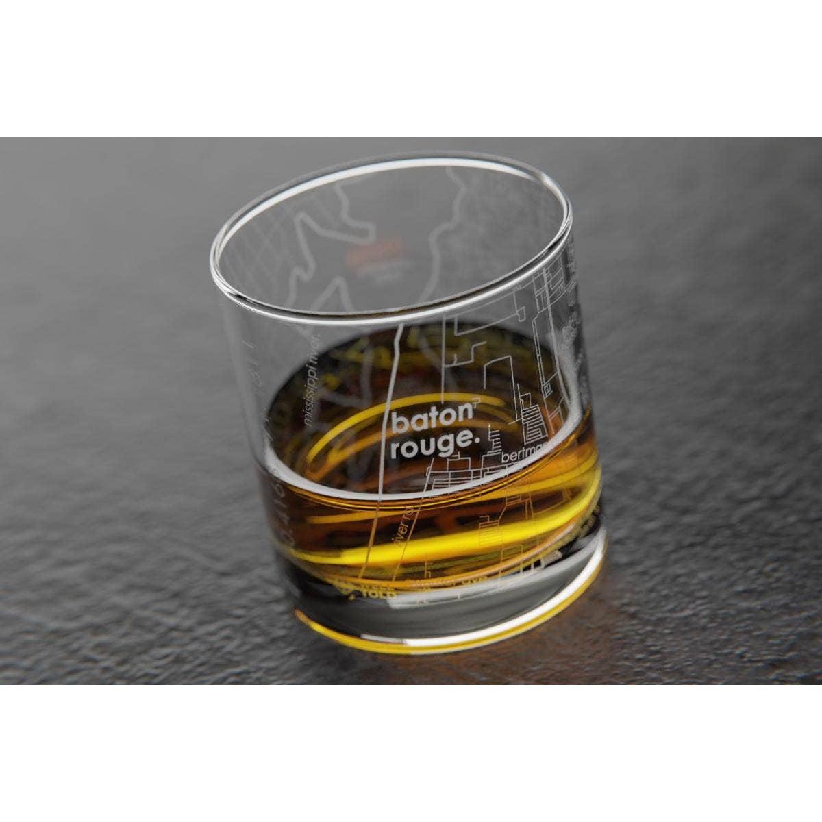 Tallahassee Florida State University College Town Etched Whiskey Rocks Glass - 11 oz