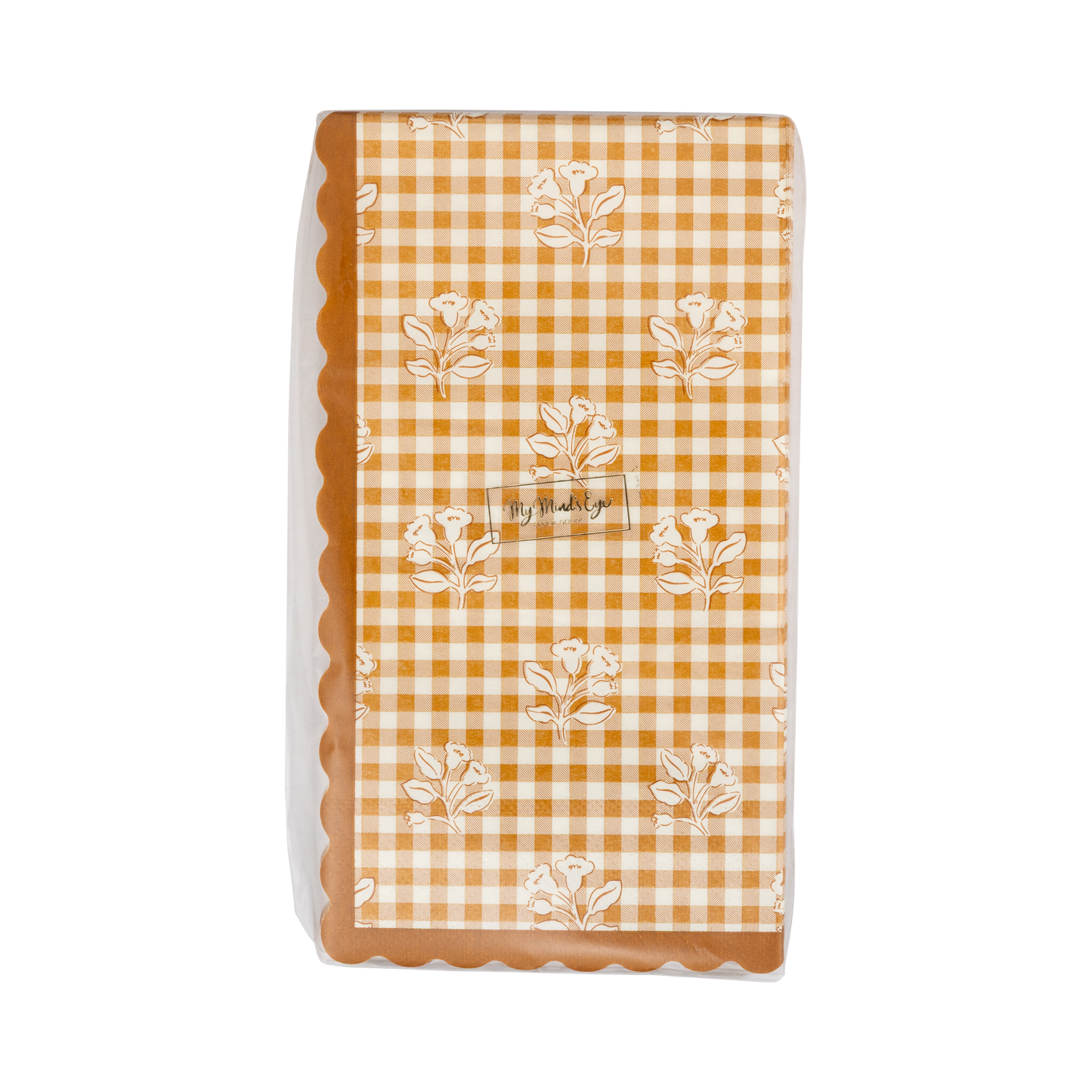 Rust Gingham Block Print Dinner Paper Napkins