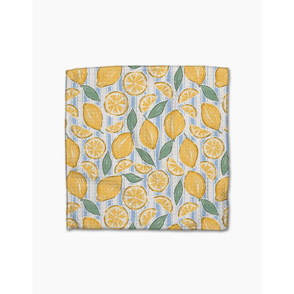 Lemon Waves Geometry Dishcloth Set