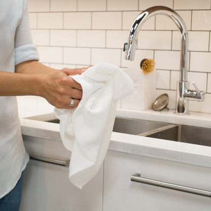 Ripple White Dishtowel