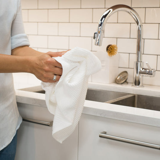 Ripple White Dishtowel