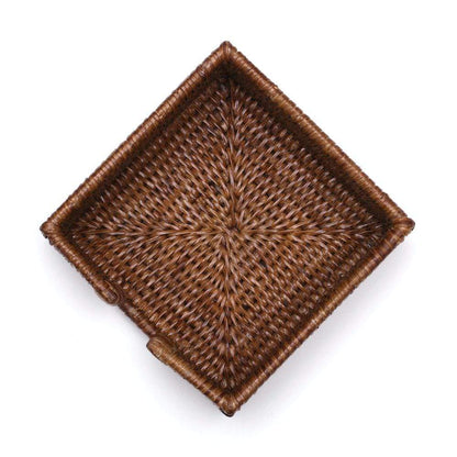Rattan Cocktail Napkin Holder in Dark Natural