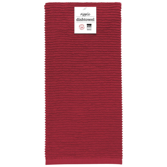 Ripple Carmine Red Dishtowel