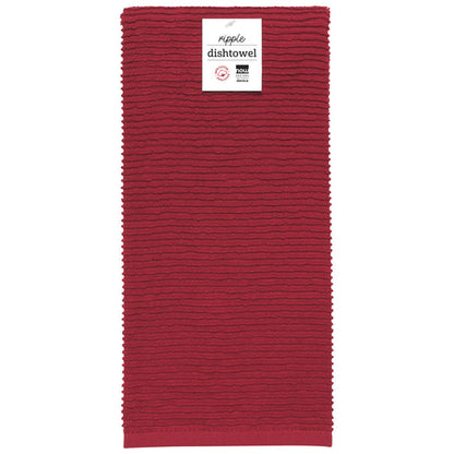 Ripple Carmine Red Dishtowel
