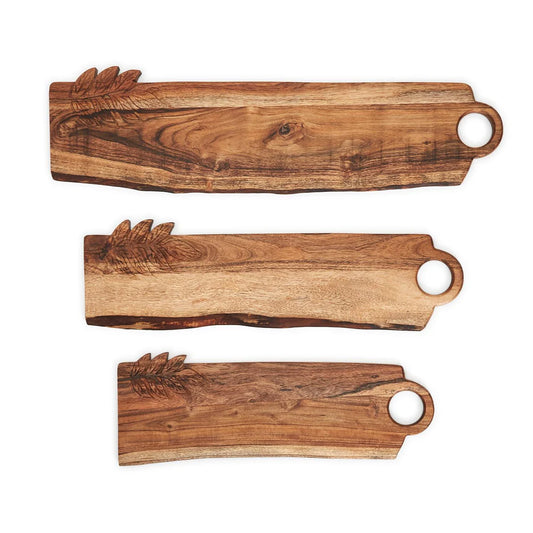 Hand-Crafted Charcuterie Serving Board w/ Leaf Design