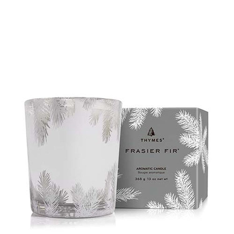 Frasier Fir Poured Statement Candle, 13 oz Silver