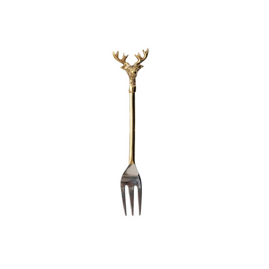 Brass Reindeer Appetizer Fork