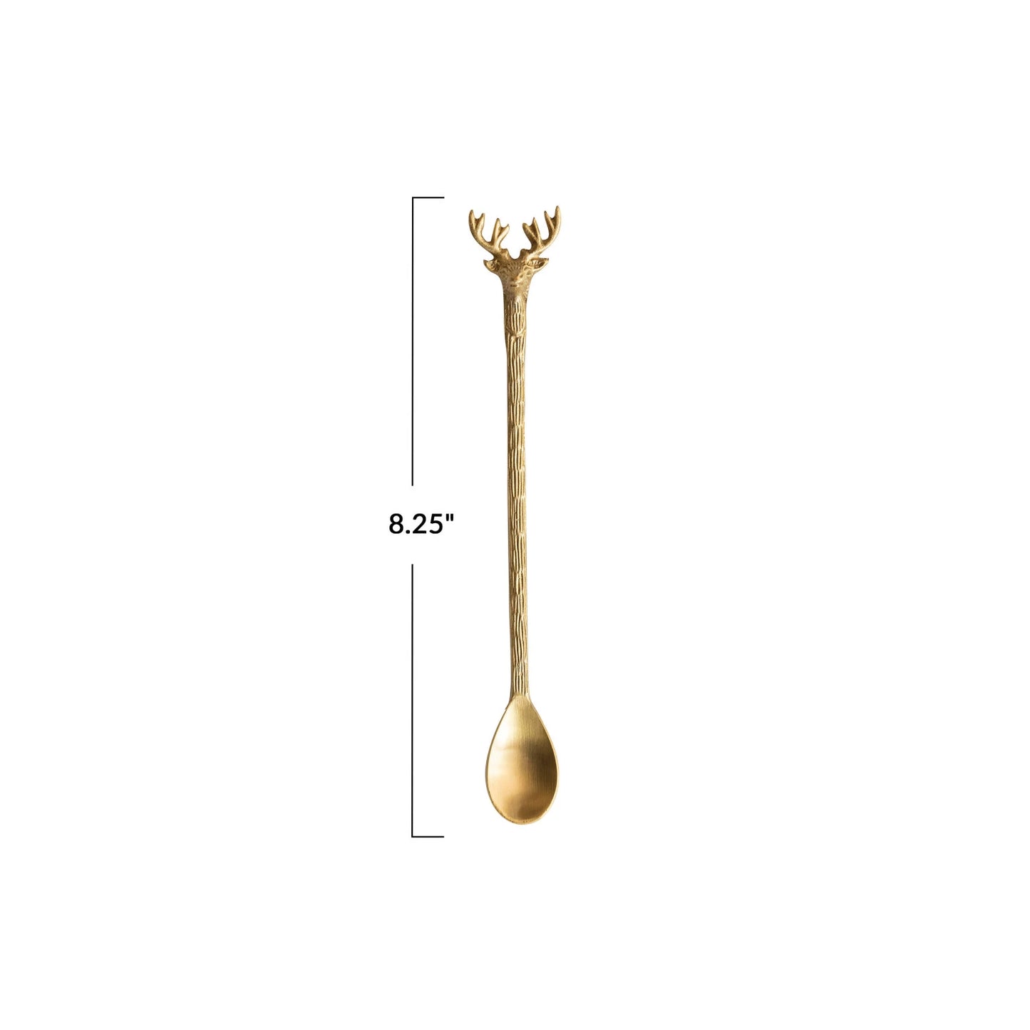 Brass Cocktail Spoon w/ Reindeer Handle