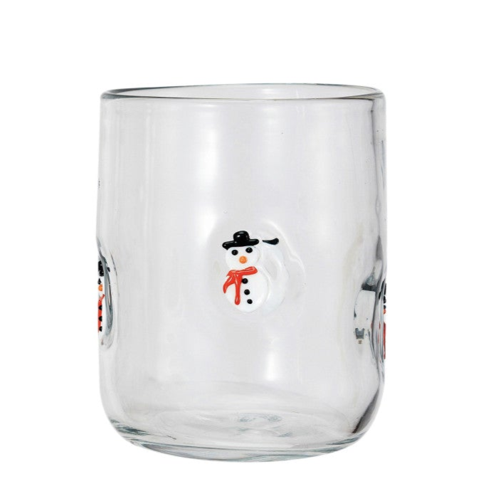 16 oz. Drinking Glass w/ Embedded Holiday Icon Pattern, 4 Styles