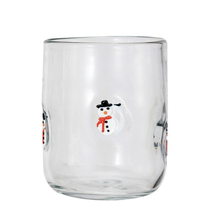 16 oz. Drinking Glass w/ Embedded Holiday Icon Pattern, 4 Styles