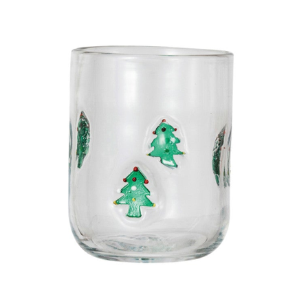 16 oz. Drinking Glass w/ Embedded Holiday Icon Pattern, 4 Styles