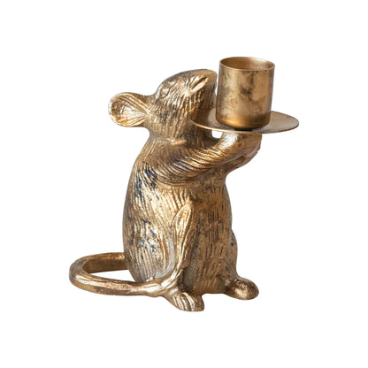 Gold Mouse Candle Holder