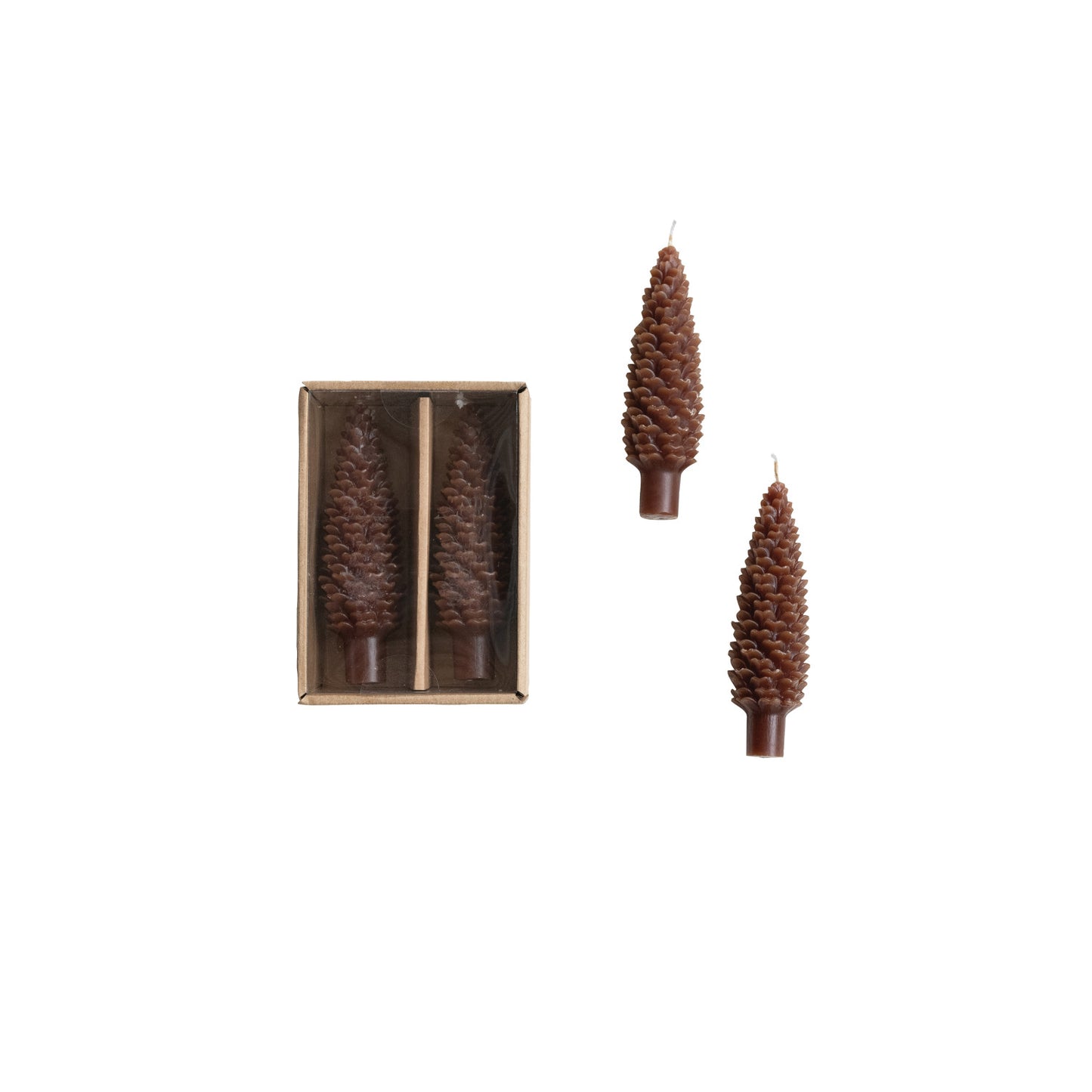 Pinecone Taper Candles, Set of 2