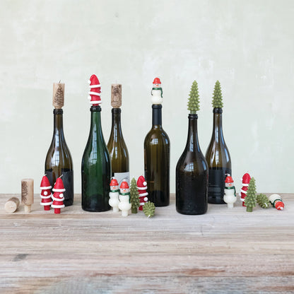 Unscented Snowman Shaped Bottle Taper Candles in Box, Set of 4